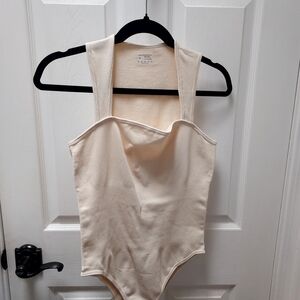 Cream Ribbed Bodysuit